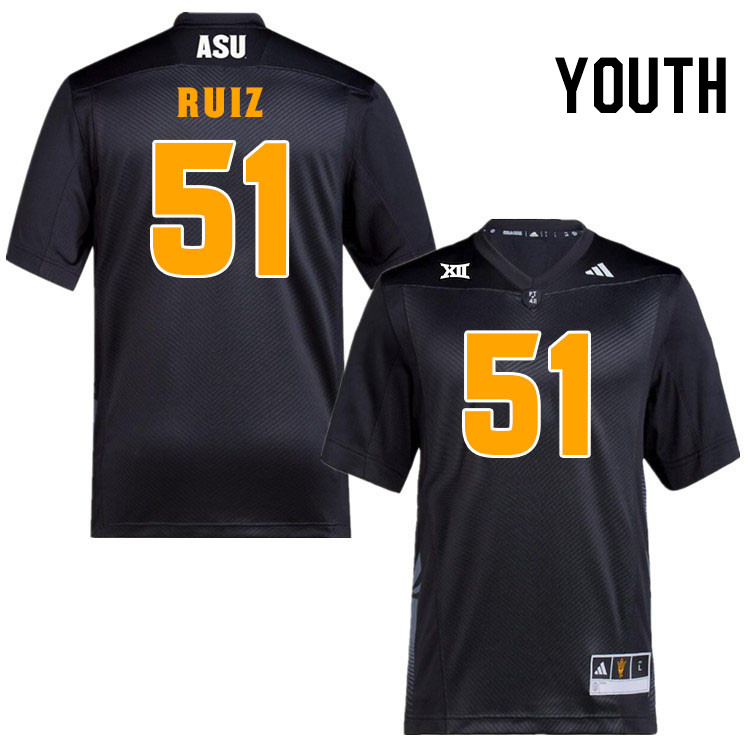 Youth #51 Anthony Ruiz Arizona State Sun Devils College Football Jerseys Stitched-Black